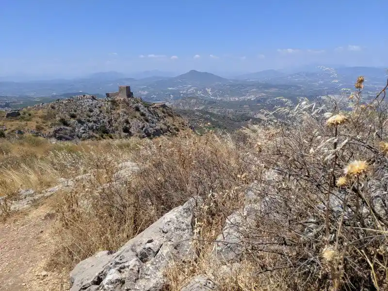 The peaks of Acrocorinth overlooking the Peloponnese